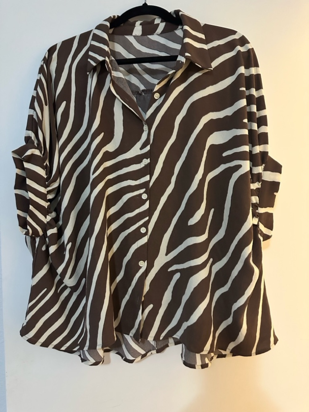 Day + Moon brown zebra print blouse